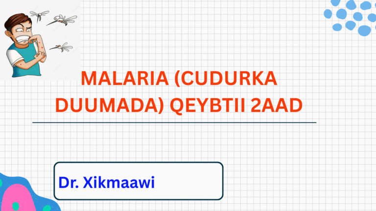 MALARIA DISEASE (CUDURKA DUUMADA) QEYBTII 2AAD